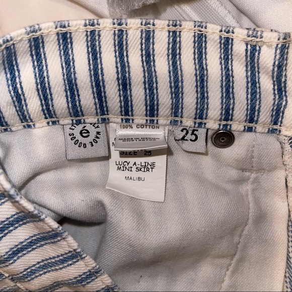 ETICA Lucy Striped Blue Denim Skirt Size 25 - Picture 10 of 12